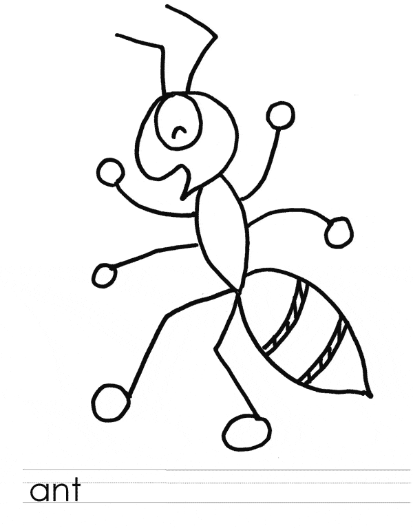 Ant coloring page