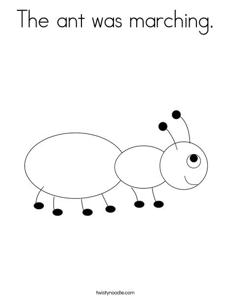 The ant was marching coloring page