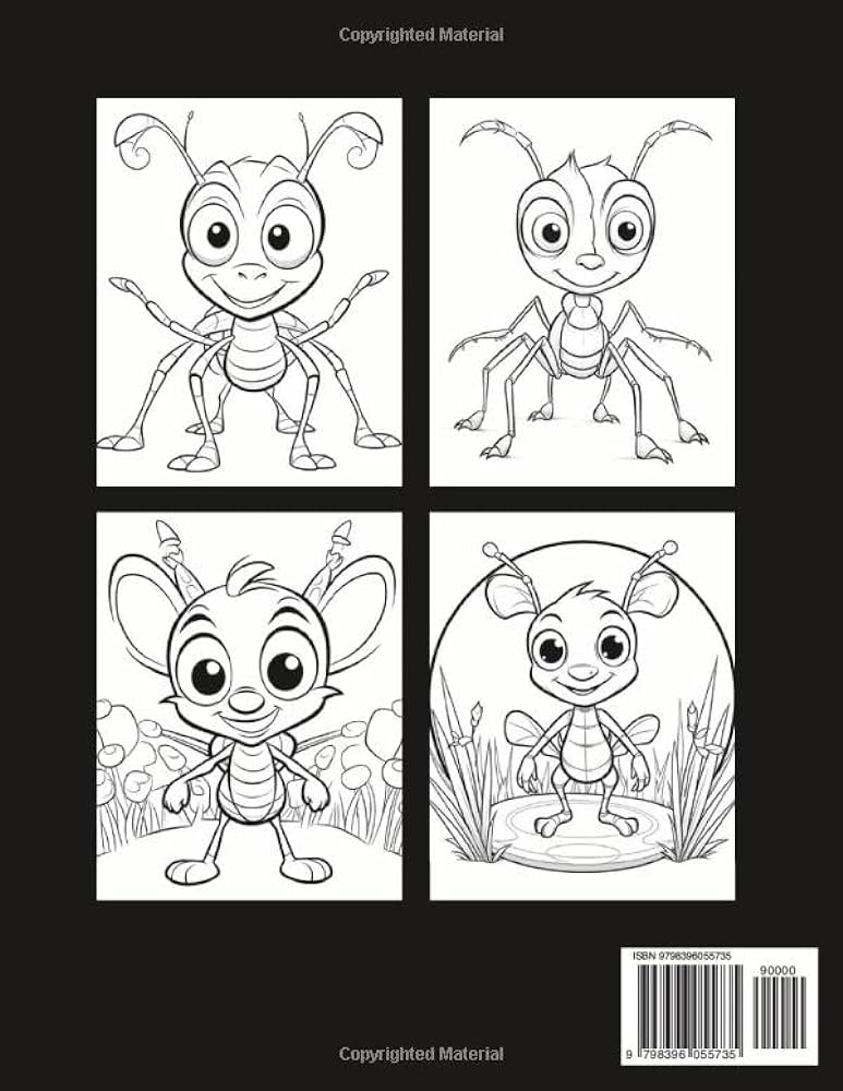 Large print ant coloring book for kids cute ants coloring pages a fun