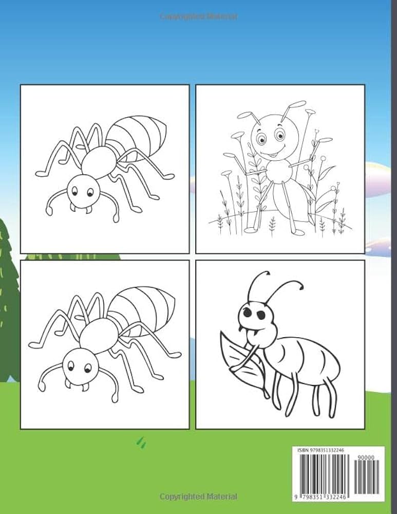 Large print ants coloring book unique ants coloring pages simple and easy ants coloring book for adults shamim hamid ullah books