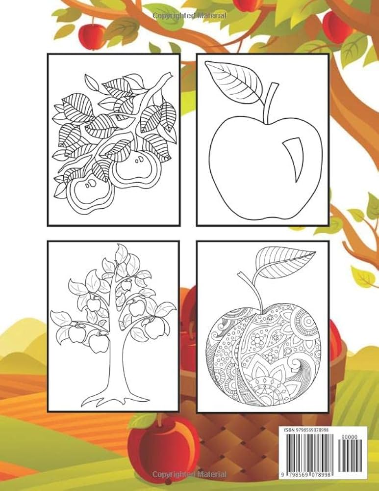 Apples coloring book for kids a collection of fun and easy apples coloring pages for kids toddlers and preschoolers ogley stewart books