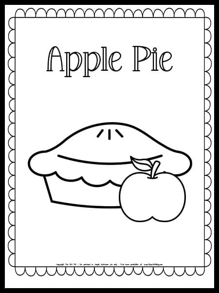 Apple pie coloring page free homeschool deals