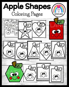 Apple coloring pages shape activity