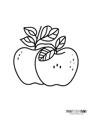 Apple clipart coloring pages to celebrate the autumn apple season at