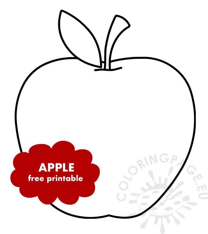 Free printable apple template coloring page
