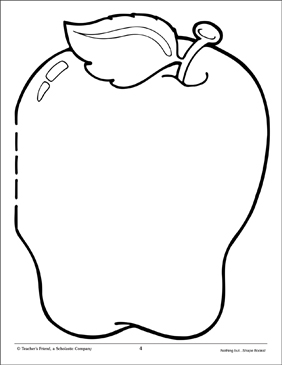 Apple shape book cover printable student presentation tools