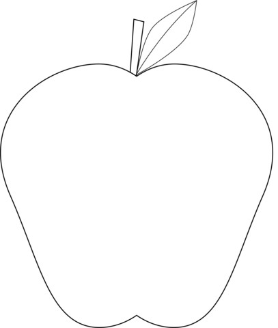 Apple outline coloring page free printable coloring pages