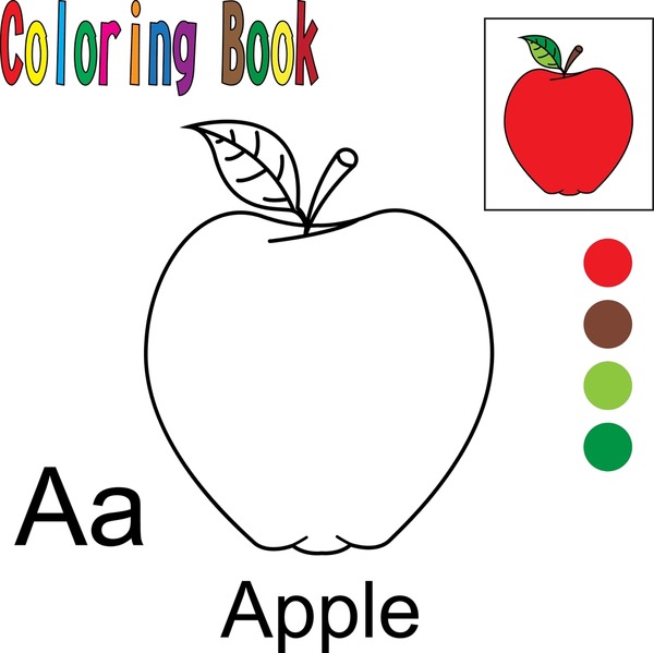 Apple coloring book images stock photos d objects vectors