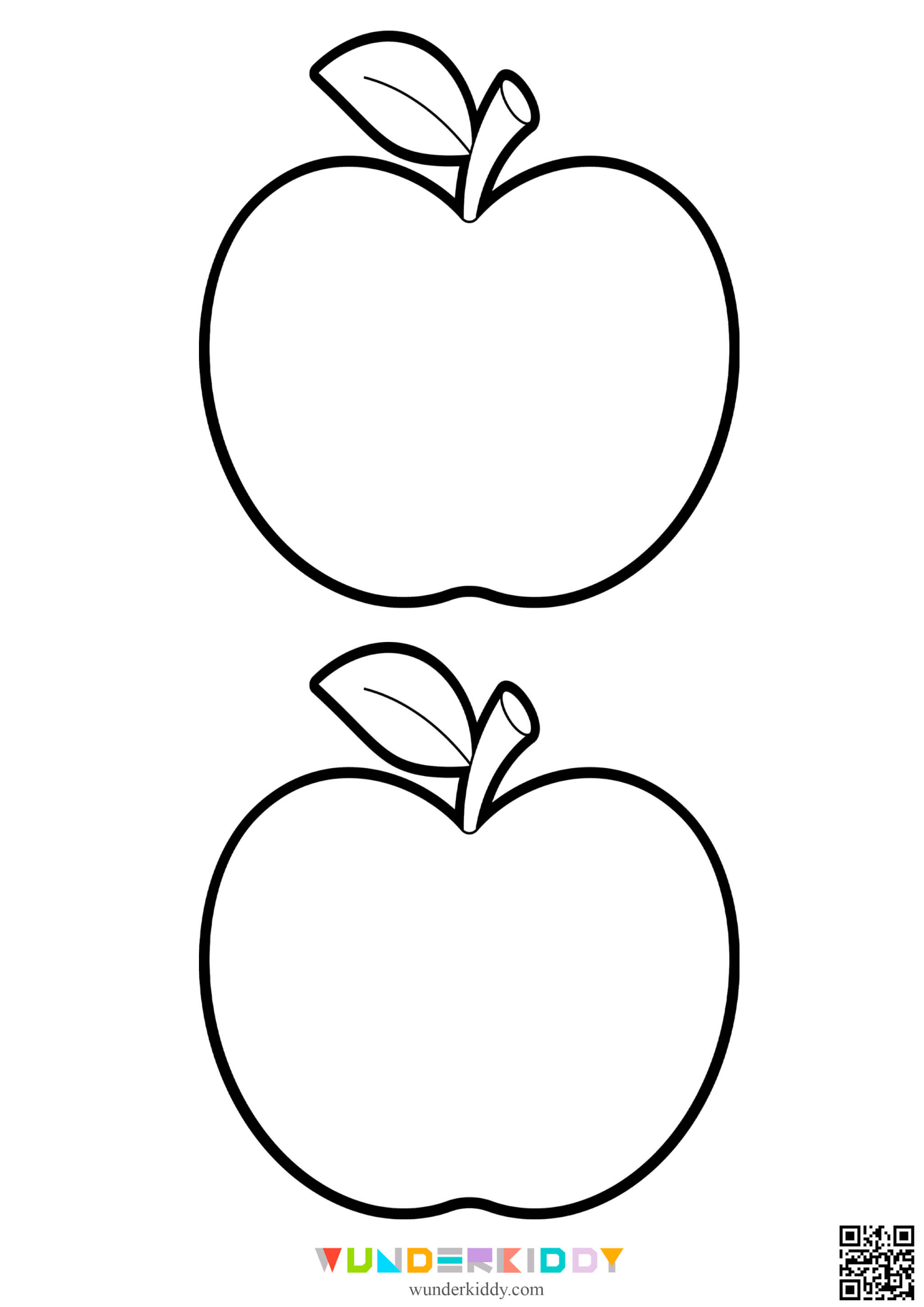 Free printable apple template and coloring pages for kids