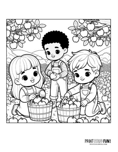 Apple clipart coloring pages to celebrate the autumn apple season at