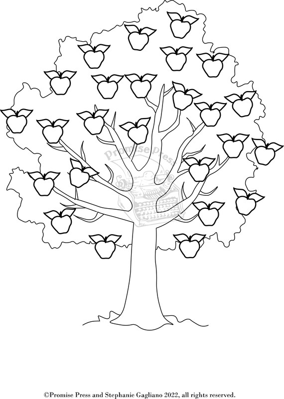 Crushing it apple tree coloring page for debt tracking or self