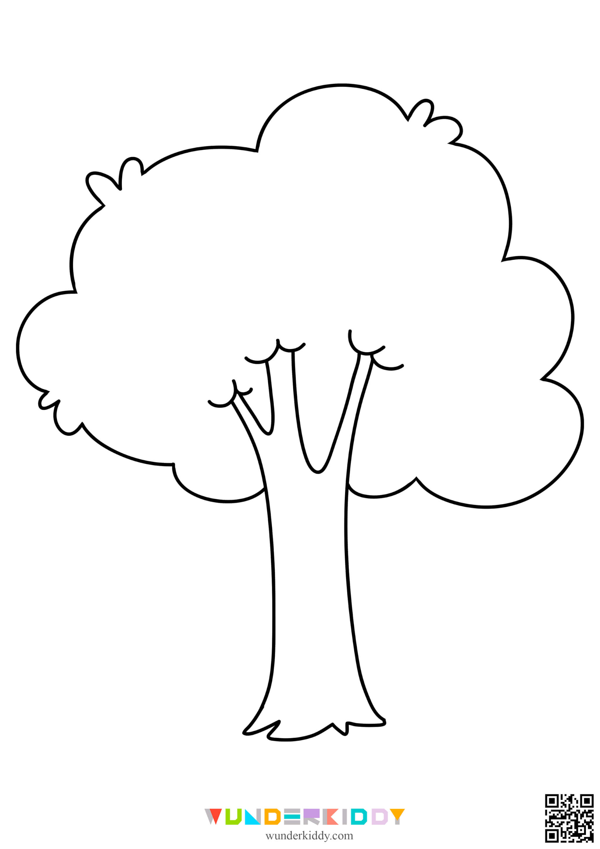 Printable tree template for craft and coloring pages for kids
