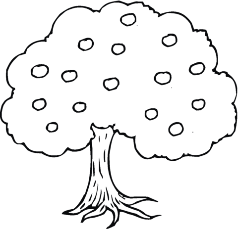 Apple tree coloring page free printable coloring pages