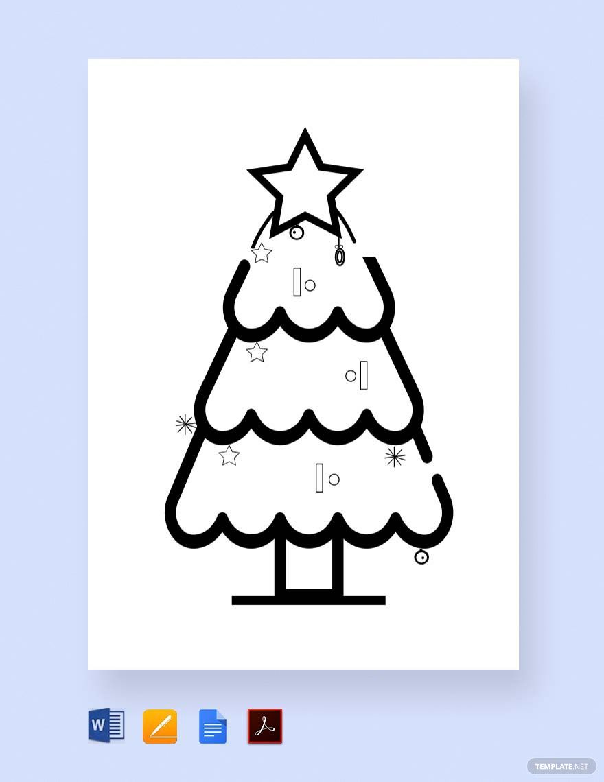 Free christmas tree coloring for children