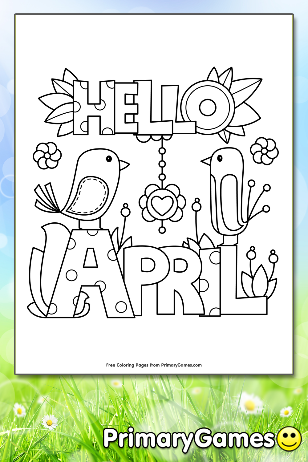 Hello april coloring page â free printable pdf from