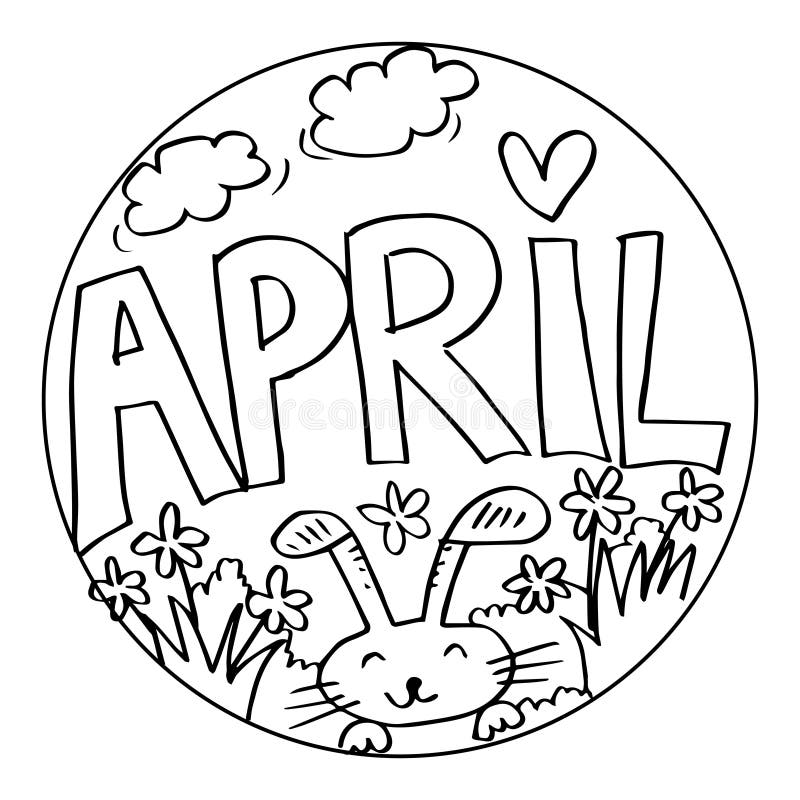 September coloring pages for kids stock illustration