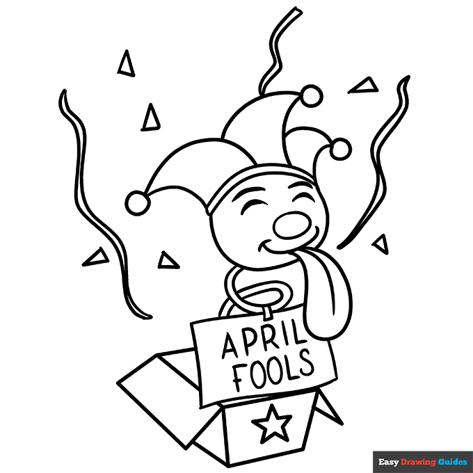 April fools day surprise coloring page easy drawing guides