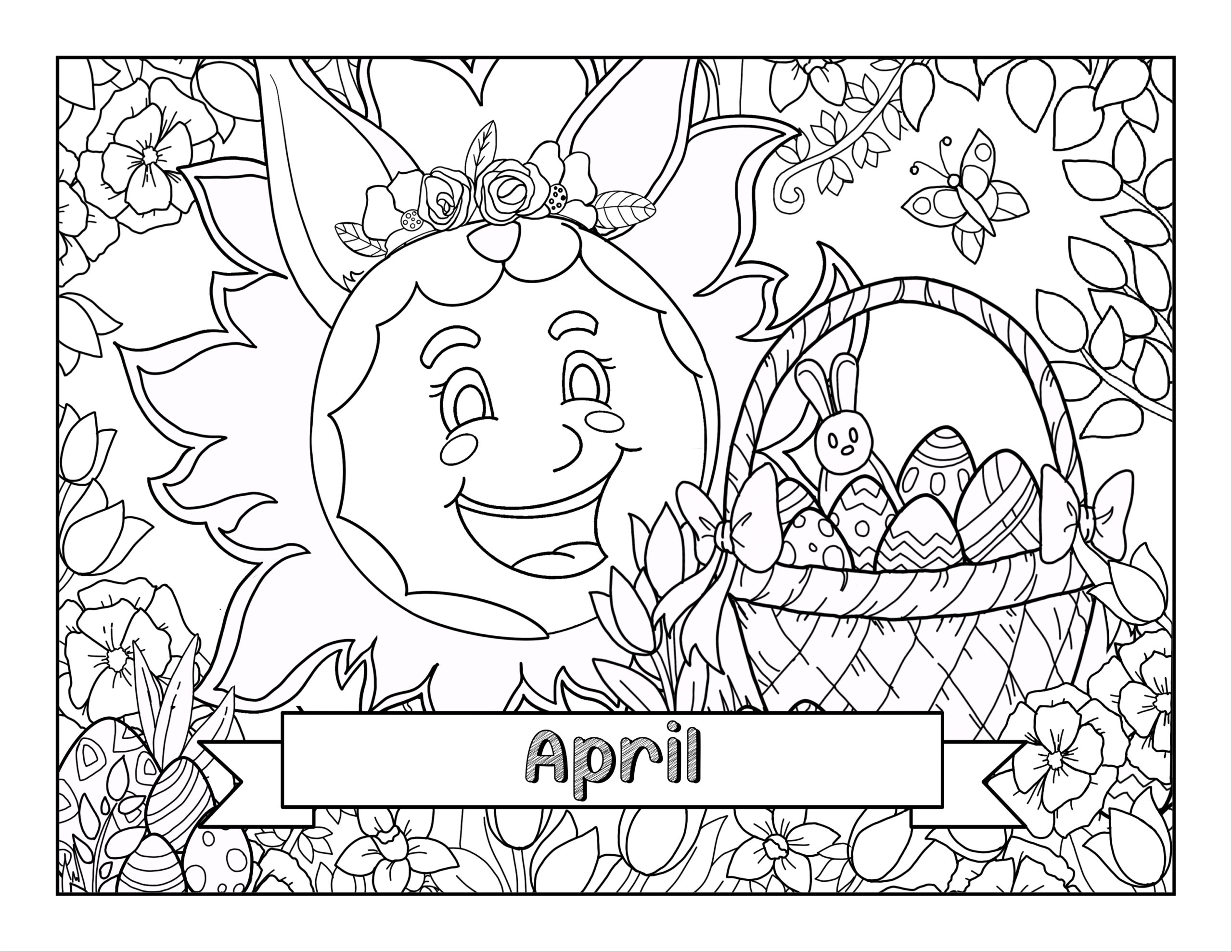 Coloring pages april