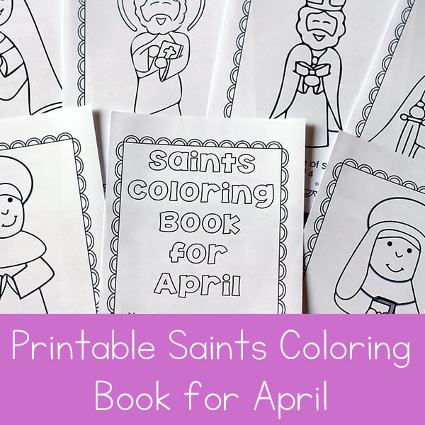 Free printable saints coloring book for april