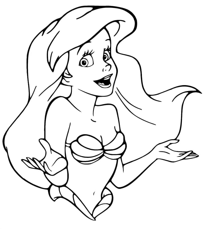 Printable princess ariel coloring page