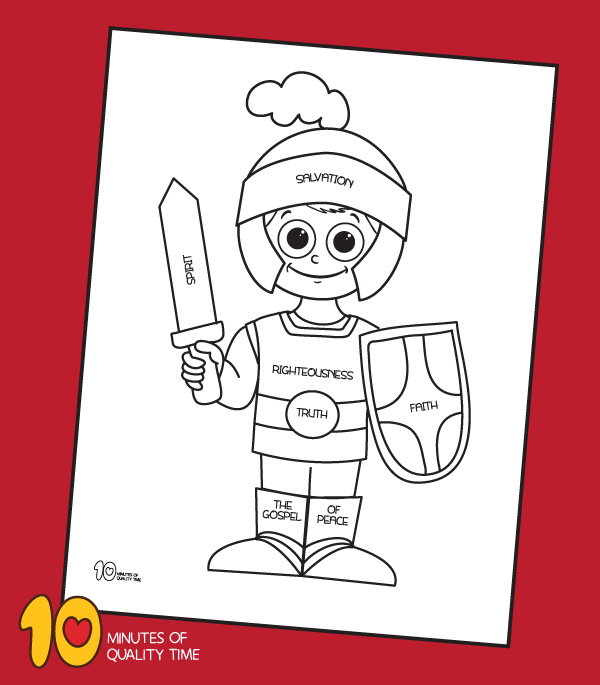 Armor of god coloring page â minutes of quality time