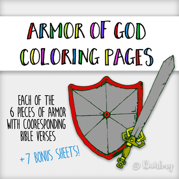 Armor of god coloring pages by buhbay tpt