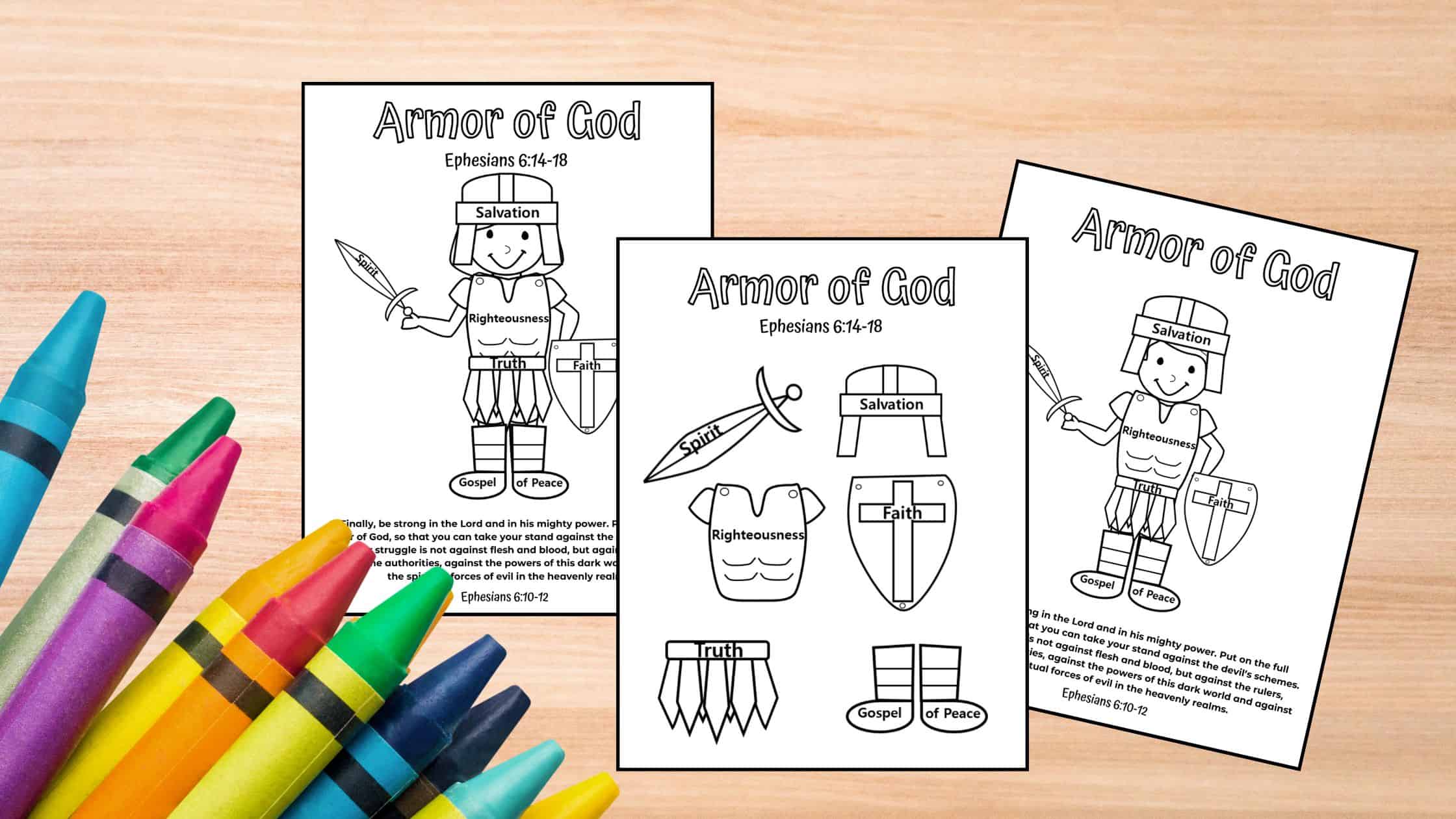 Free printable armor of god coloring pages