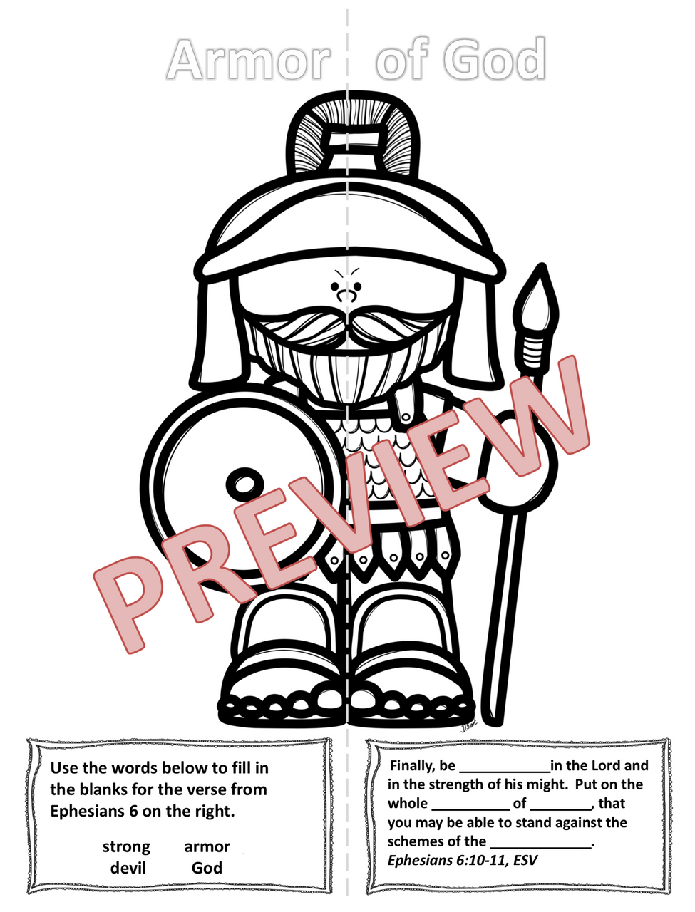 Armor of god lapbook ephesians