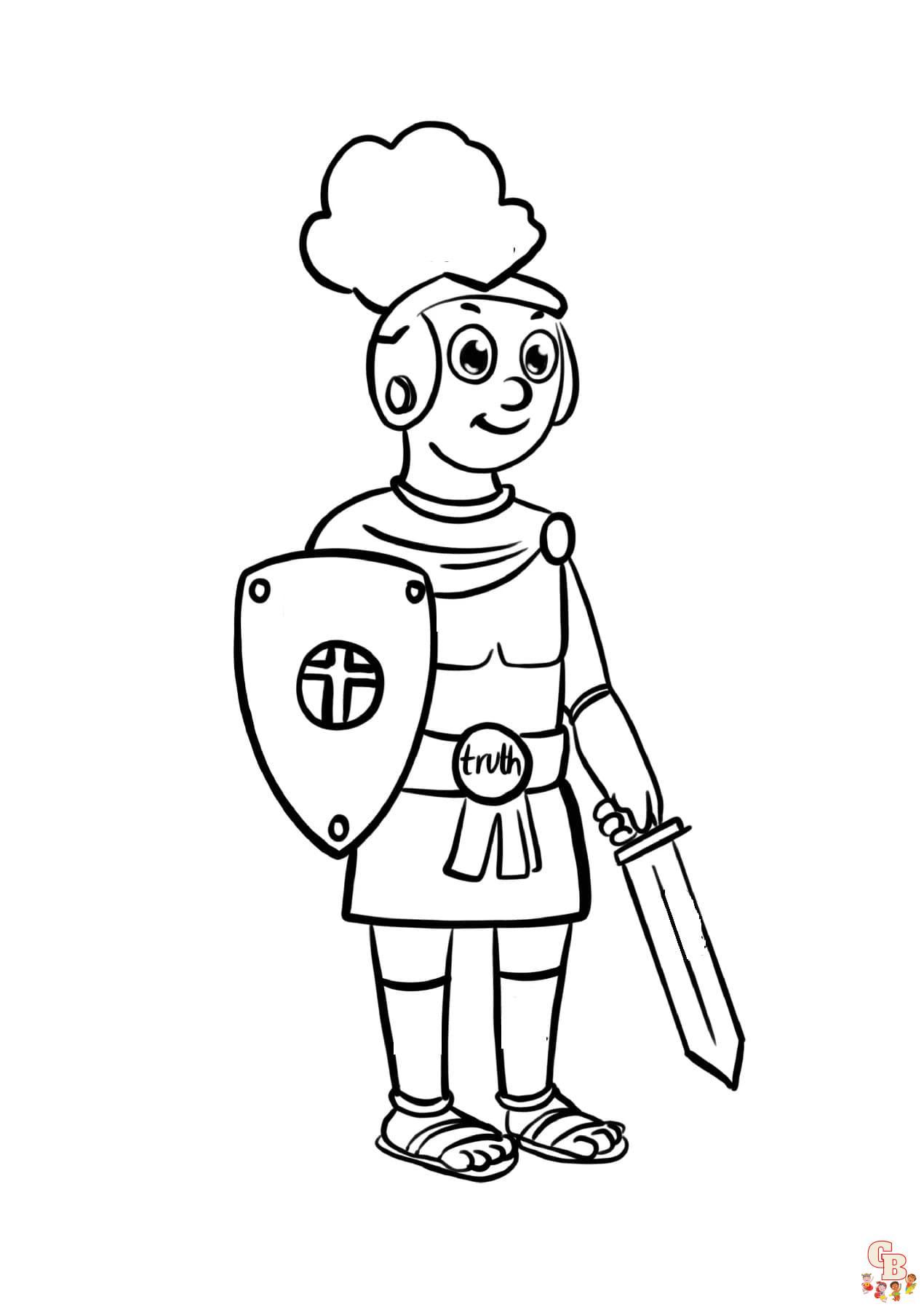 Printable armor of god coloring pages free for kids and adults