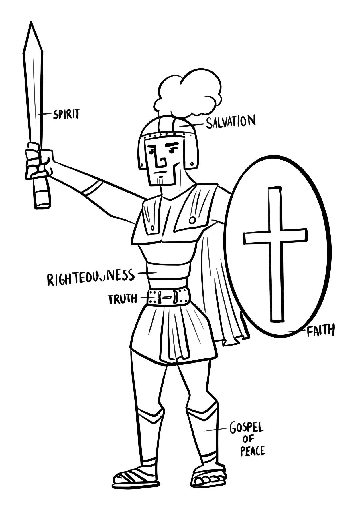 Free armor of god coloring page coloring page printables
