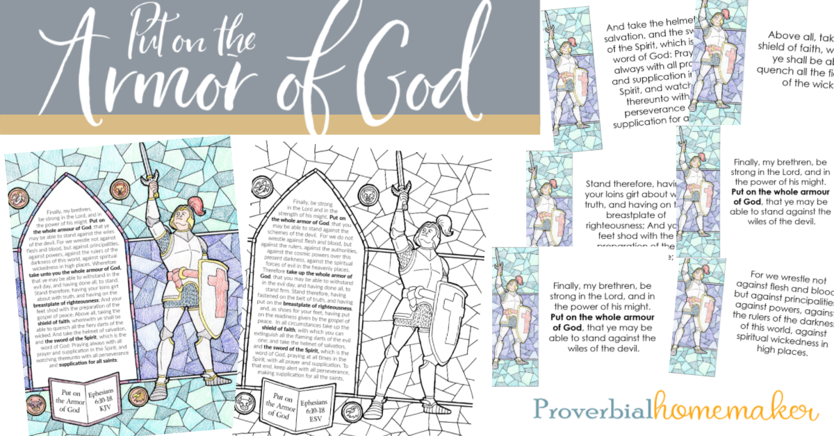 Armor of god printable scripture pack
