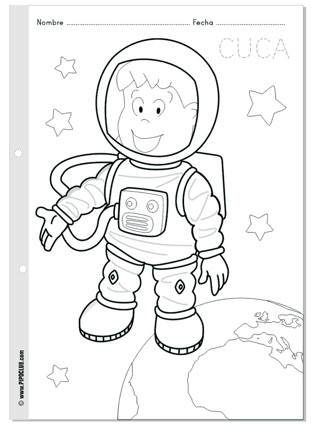 Free printable astronaut coloring page crafts and worksheets for preschooltoddler and kindergarten