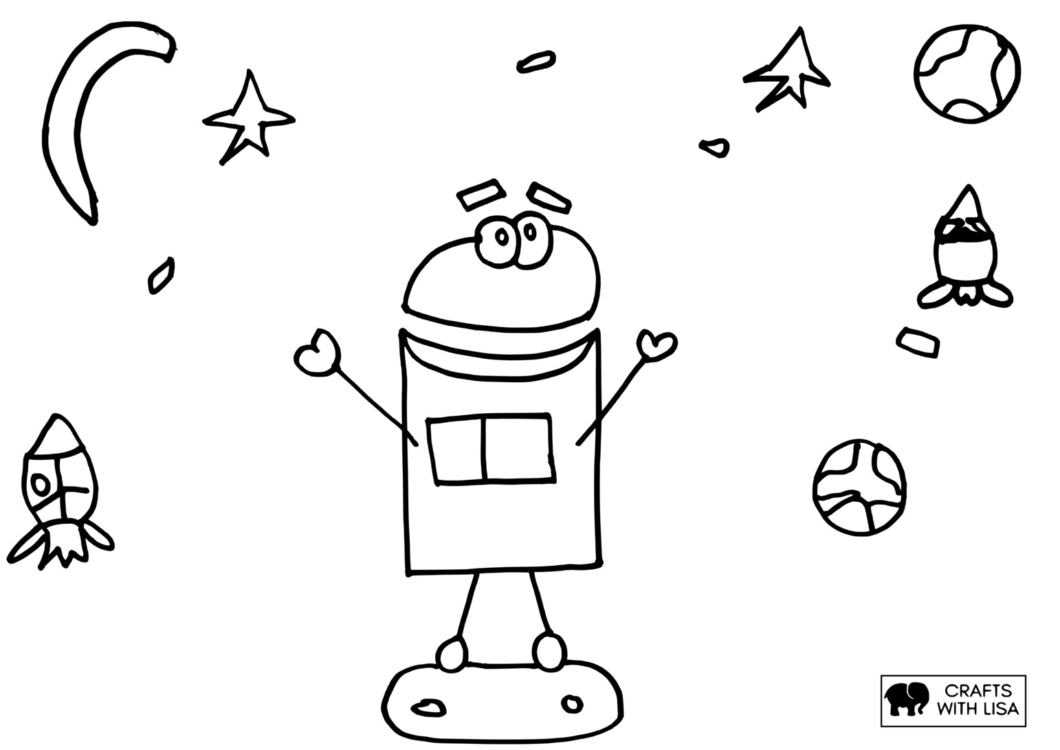 Storybot bo in space coloring page