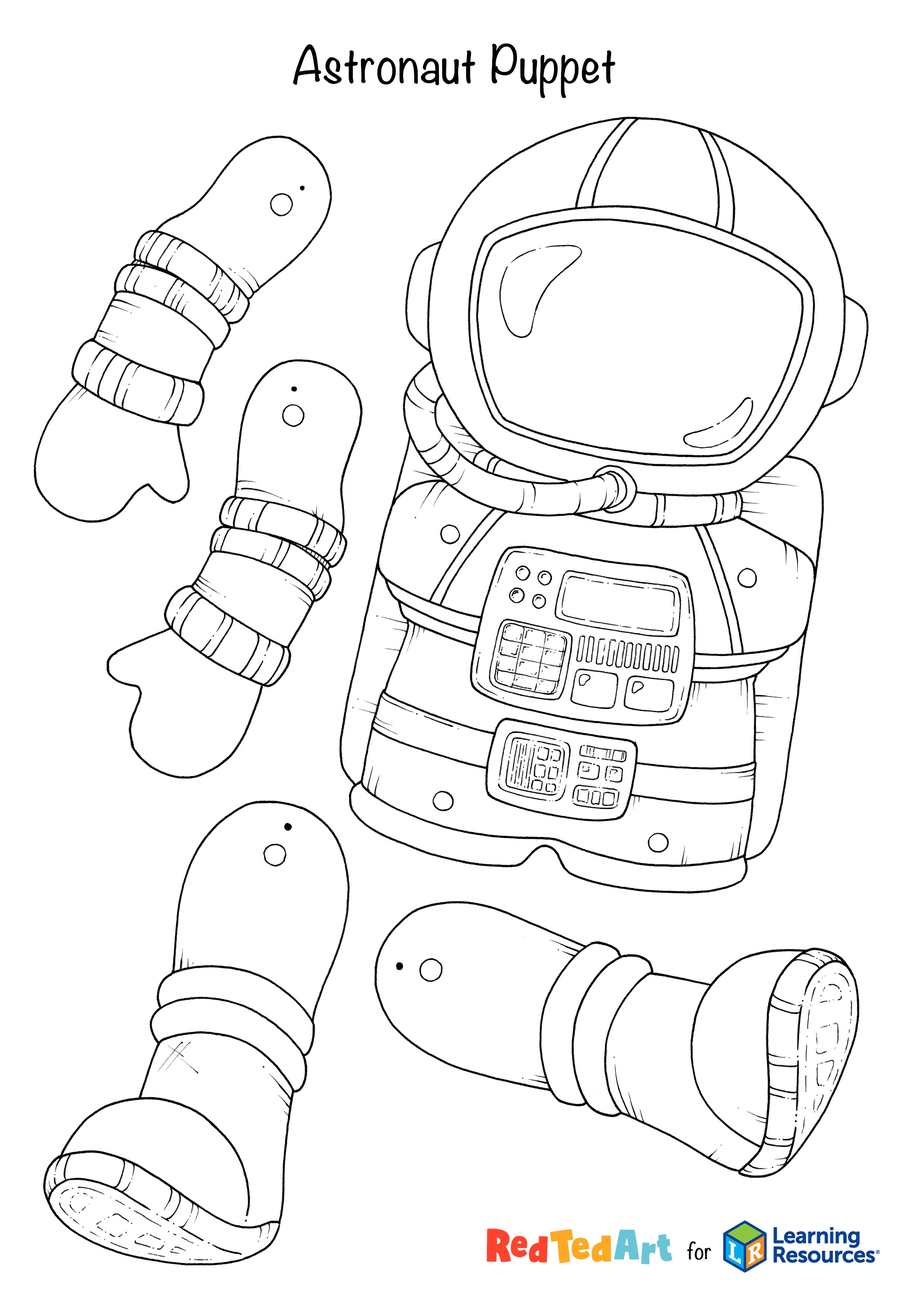 Astronaut paper puppet craft learning resources