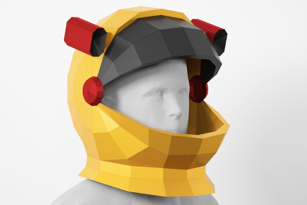 Space suit free papercraft pdf template dxf space mask digital pattern free