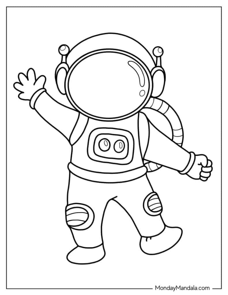Astronaut coloring pages free pdf printables