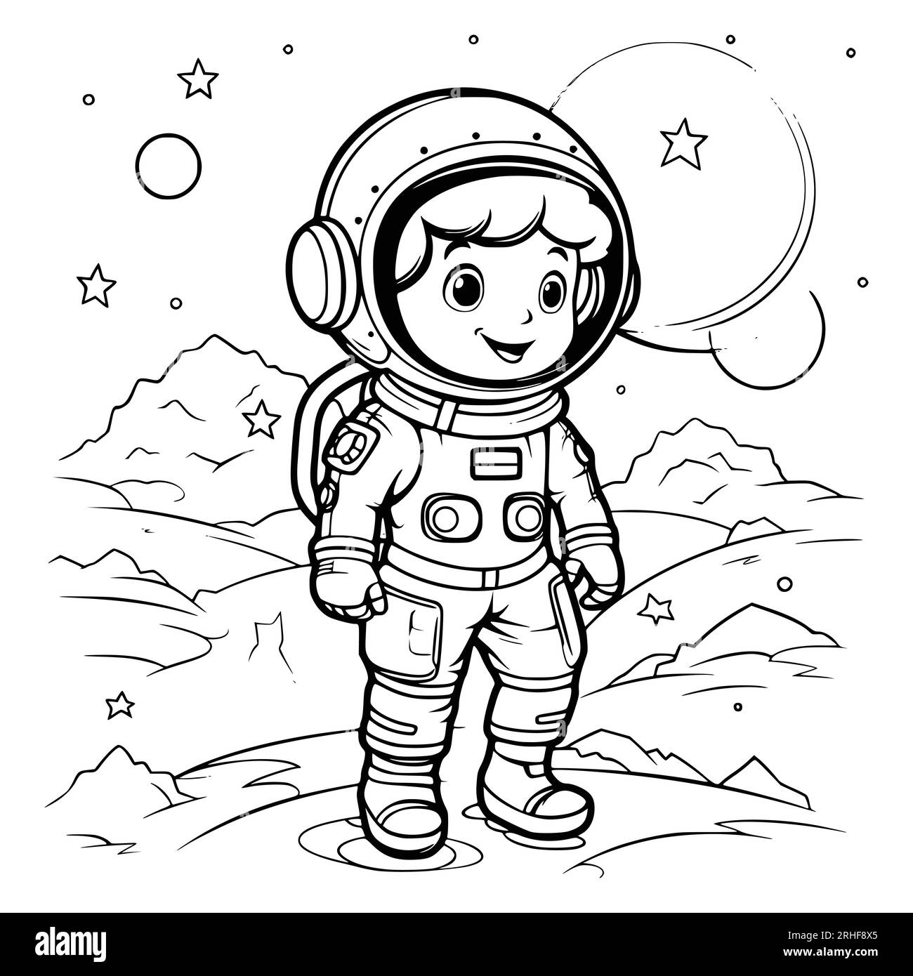 Astronaut coloring pages for preschool hi