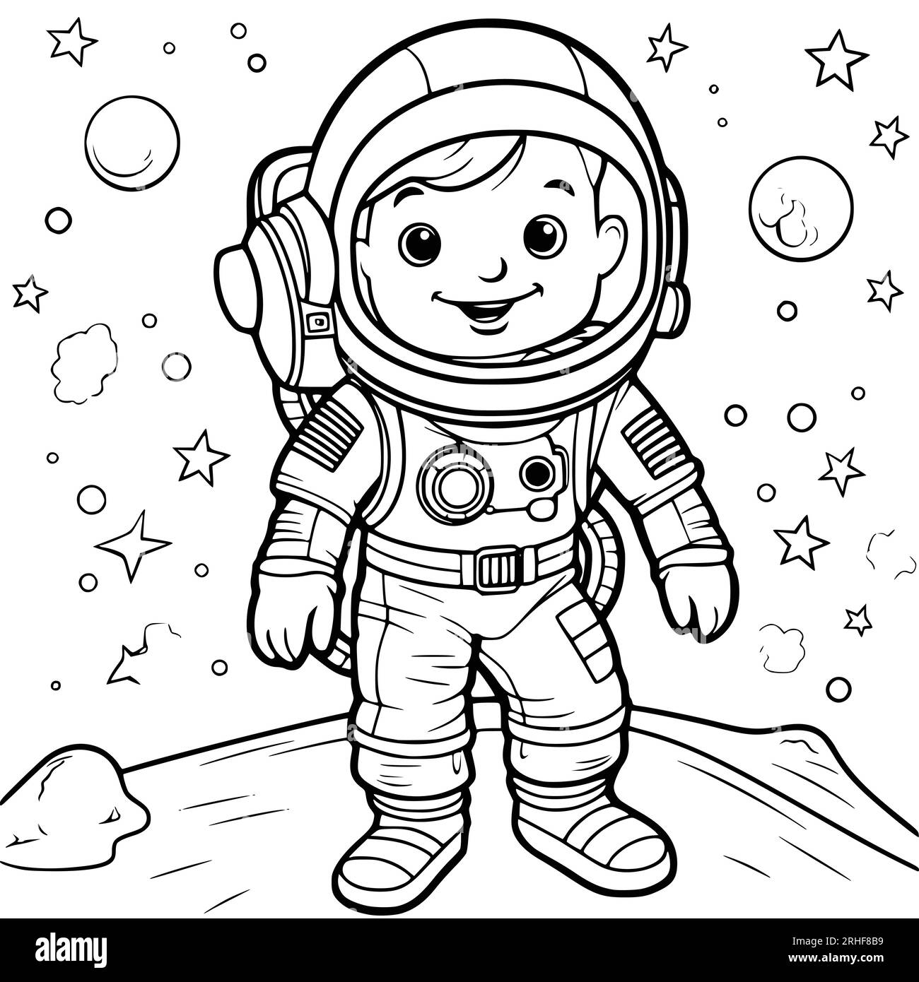 Astronaut coloring pages for preschool hi