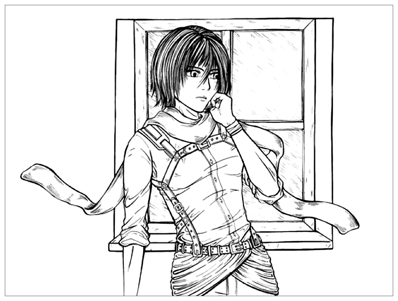 Free printable drawing of attack of the titans to color