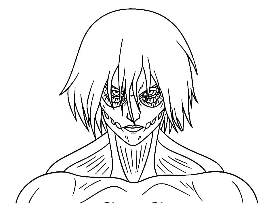 Female titan from attack on titan coloring page