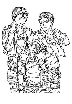 Free printable attack on titan coloring pages sheets and pictures for adults and kids girls and boys