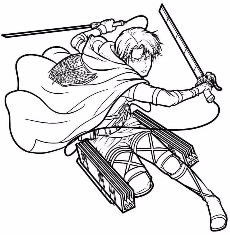 Levi ackerman from anime attack on titan coloring page