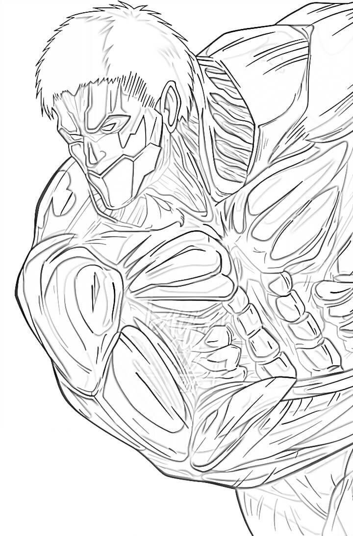 Armored titan from attack on titan coloring page