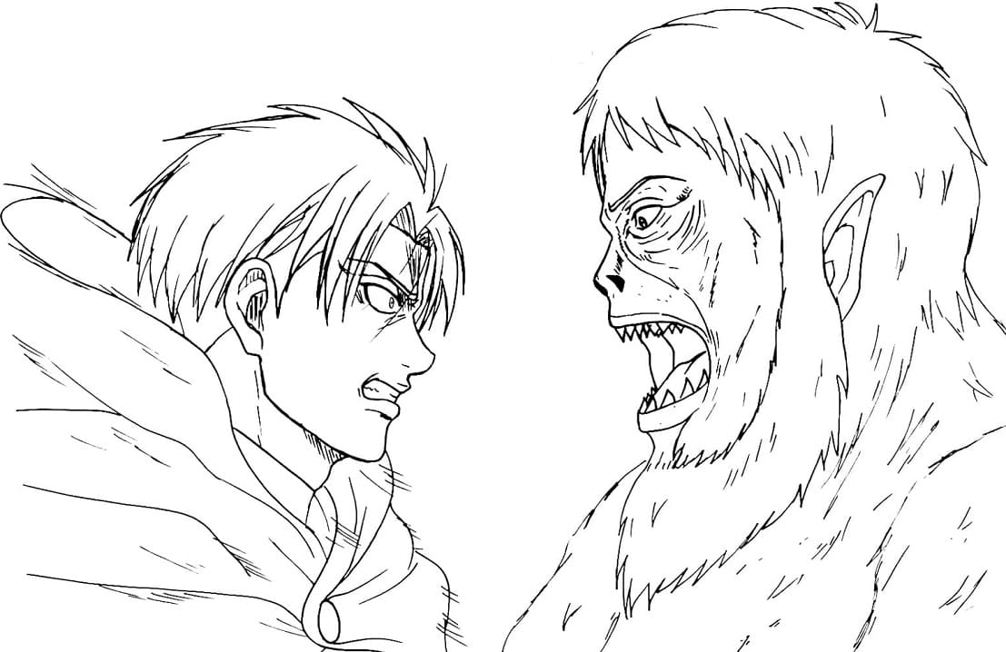 Levi and beast titan fãrbung seite