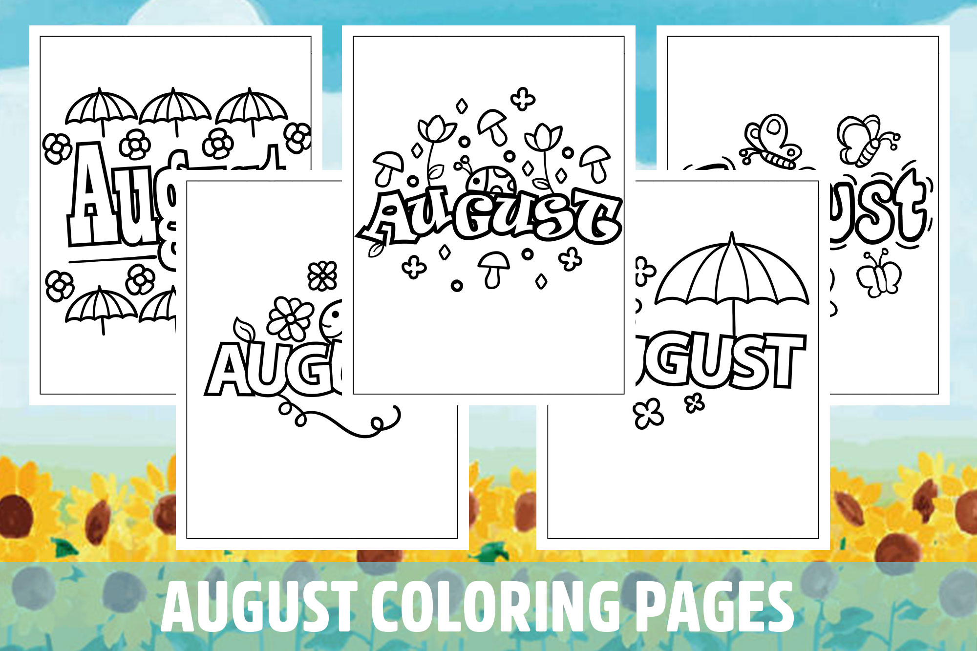 August coloring pages for kids girls boys teens birthday school activity made by teachers