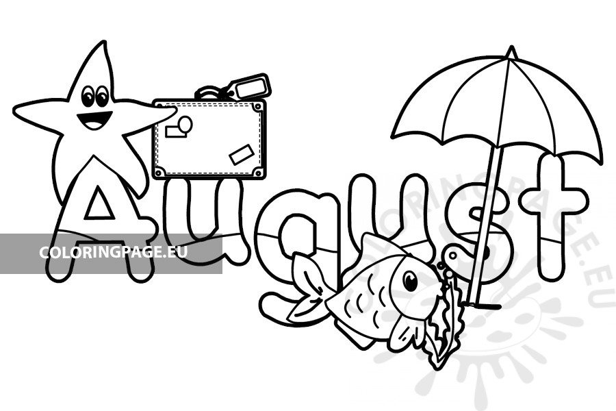 August coloring page printable coloring page