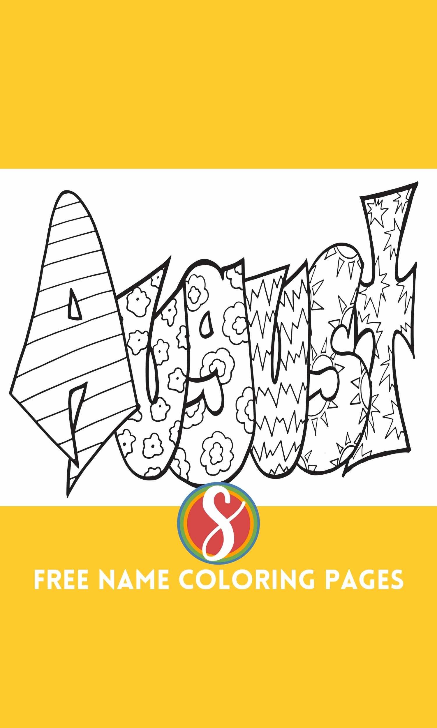 Free august namepage â stevie doodles