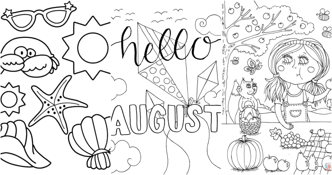 Free august coloring pages for kids and adults