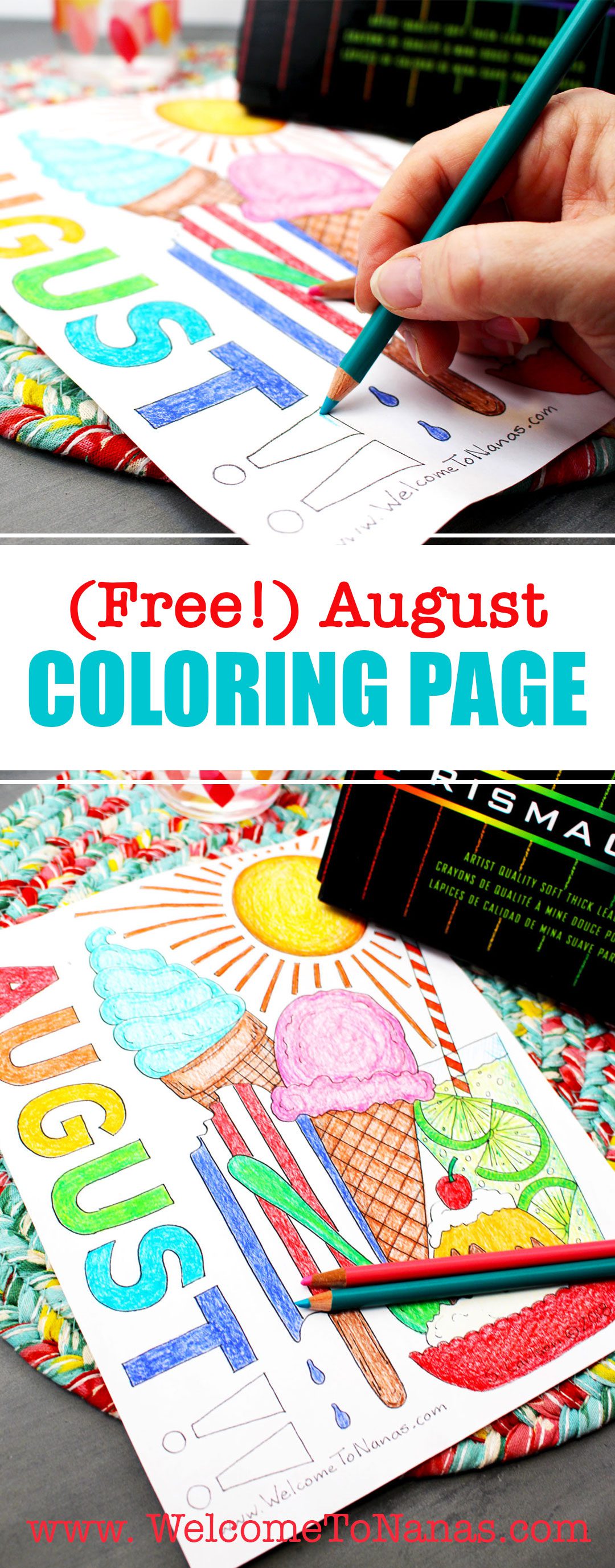 We all scream for ice cream august coloring page