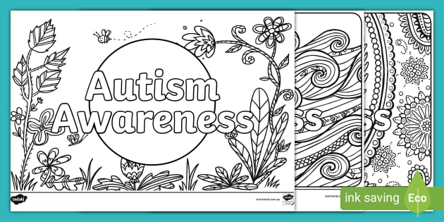 Tism awareness colouring pages teacher made